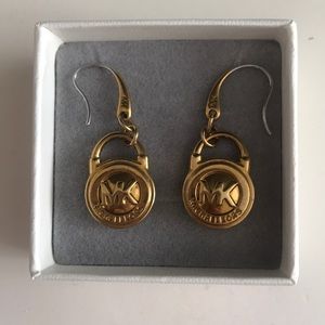 Michael Kors Logo gold dangle Earrings